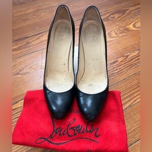 Authentic Christian Louboutin Black Simple Pump 85mm Size 38.5